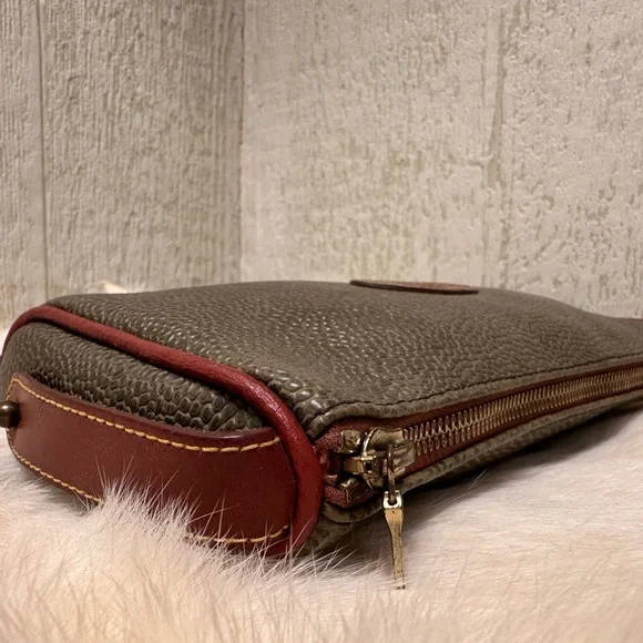 Mulberry Scotchgrain Wash Case/Clutch in Green Pebble/Chestnut - Picture 3 of 10